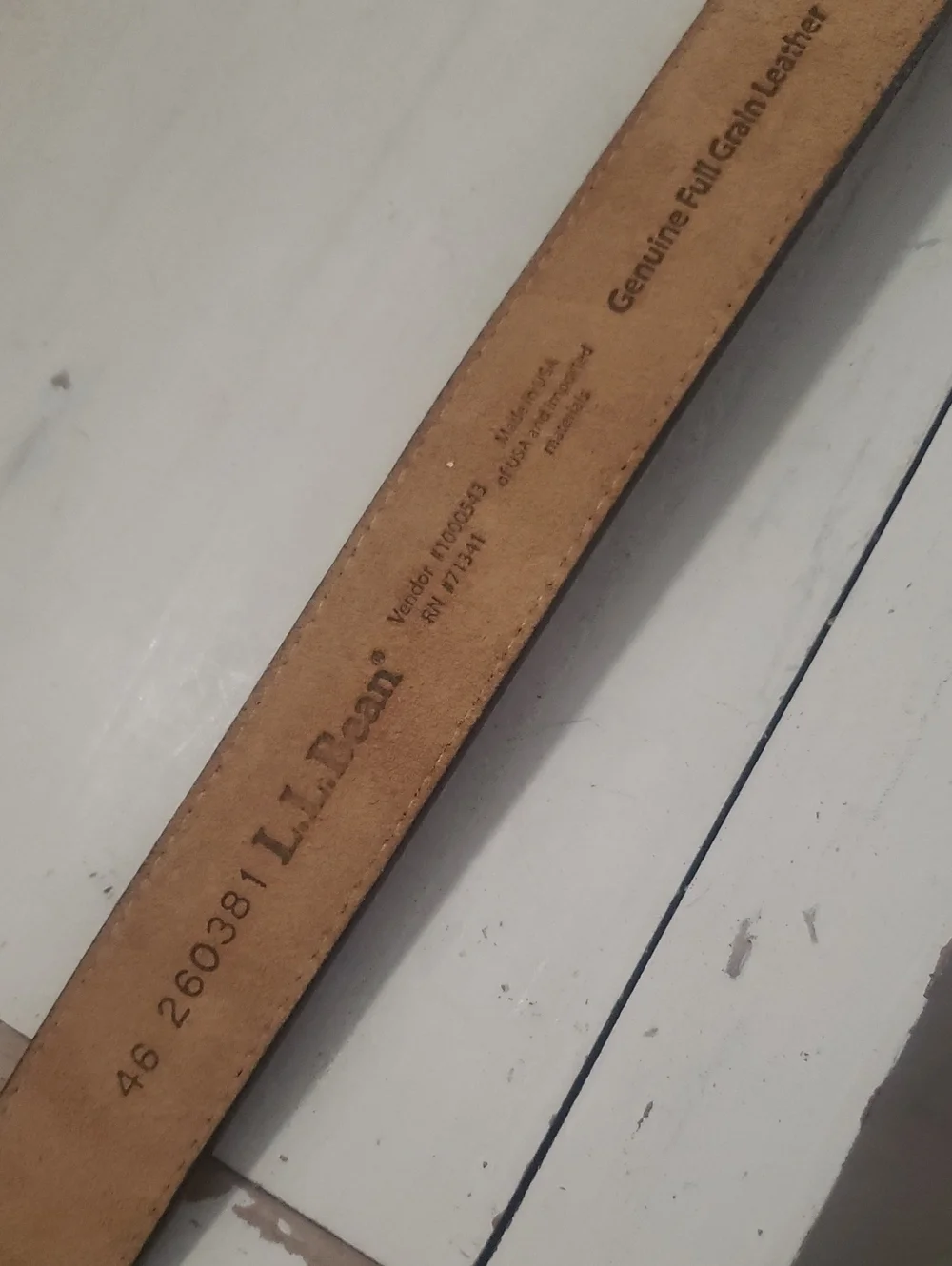 L.L. Bean Leather Belt Shotgun Accent